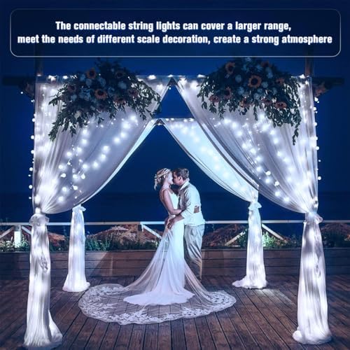 JMEXSUSS Connectable 100 LED Globe White String Lights Indoor for Bedroom - Image 5
