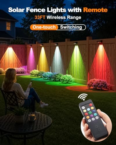 VOLISUN Solar Fence Lights with Remote Control 16 Pack, 50 LM Fence Lights - Image 5