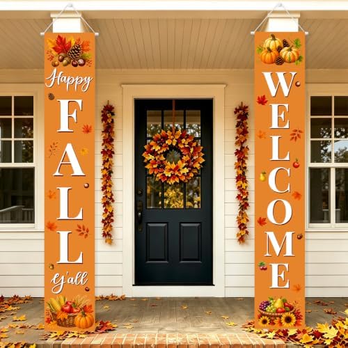 Fall Welcome Banner Porch Sign Happy Fall Banner Front Door Outdoor Decor - Image 6