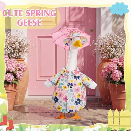 Soulchen 3 Pcs Summer Goose Outfit Porch Lawn, Garden Floral, 23 Inch - Image 4