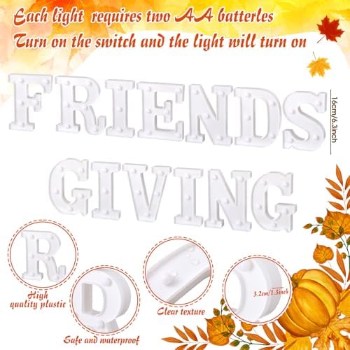 Honoson 13 Pcs Friendsgiving Party Decorations Friendsgiving Lights up Sign - Image 2