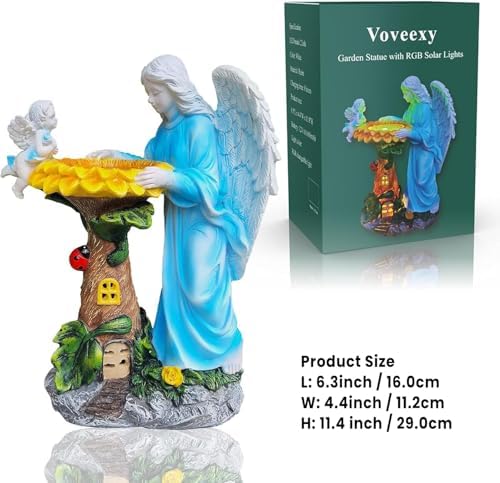 Solar Angel Garden Statue with Color Changing Light for Outdoor Decor - Image 7