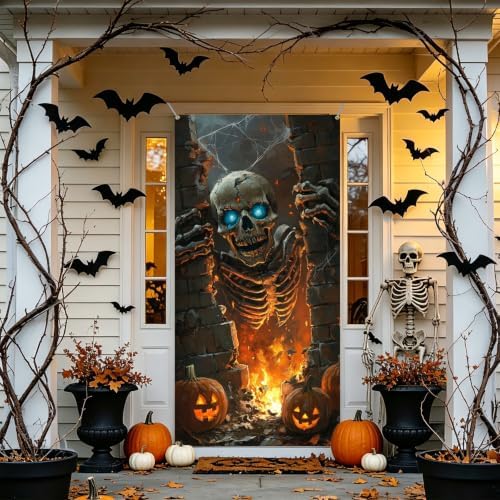 Halloween Door Cover, Fabric Front Door Porch Sign for Halloween Party - Image 7