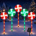 BRIGHTDECK Lollipop Solar Christmas Pathway Lights Outdoor, LED Christmas Decor with 8 Lighting Modes, Light Up Solar Stake Lights for Holiday, Xmas (Red＆Green, 5Pack) by BRIGHTDECK