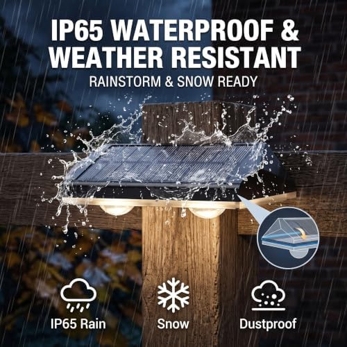 AUDLES Fence Lights Solar Powered, 12 Pack 3 Color Temp LED Solar Fence Lights Outdoor, IP65 Waterproof Landscape Step Lights for Backyard, Patio, Railing, Garden, Yard - Image 3