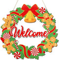 COCHIE Merry Christmas Decorations Xmas Gingerbread Men Welcome Sign by COCHIE