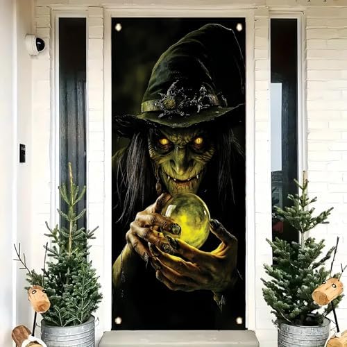 Witch Door Cover Halloween Spooky Scary Decoration 71x35 - Image 6