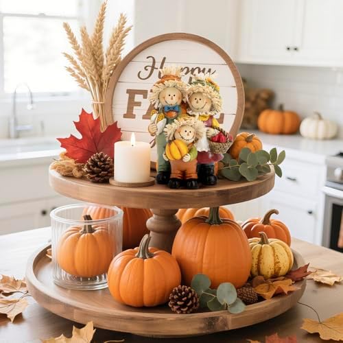 Hodao Fall Scarecrow Family Figurine, Autumn Harvest Thanksgiving Decor - Image 4