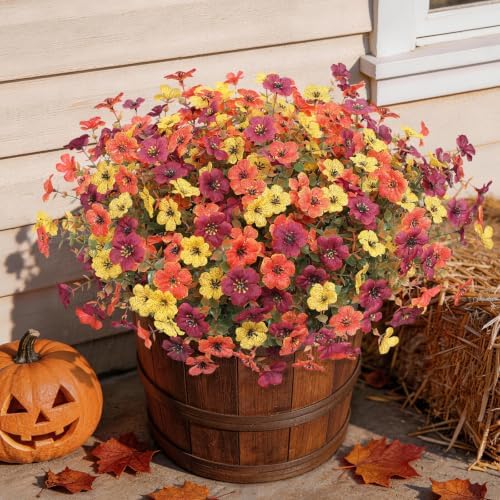 Hommyea Fall Artificial Fake Mums Flowers Plant for Outdoor Faux Home Decor by HommyeaArtificialFlowers