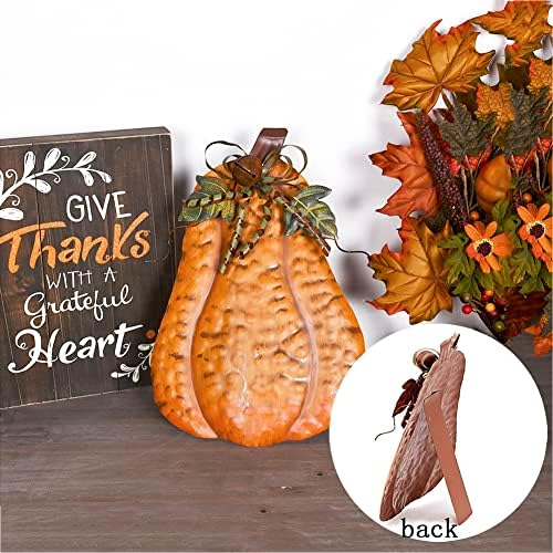 Pumpkin Decoration for Home Free Standing Metal Flat Pumpkins - Image 2