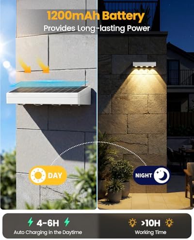 JOFIOS Solar Fence Lights Outdoor, 8 Pack, 9 Fixed Colors ＆ Color Changing Solar Lights Outdoor Waterproof IP65 Dusk-to-Dawn Vinyl Fence Lights for Patio, Railing, Pool, Porch, Backyard, Wall, White - Image 5