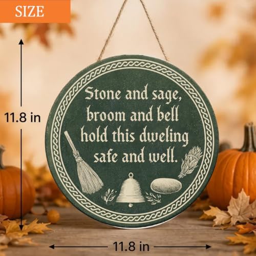 Halloween Decorations Wooden Sign for Home, Witchy House Blessing Sign - Image 5