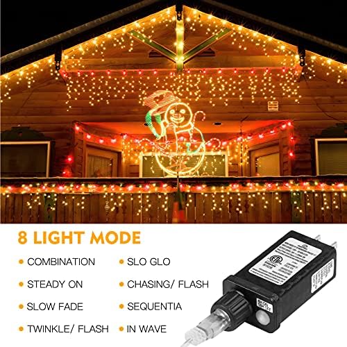 400 Led Icicle Lights Warm White Outdoor,32.8ft,for Outside Christmas Decor - Image 3