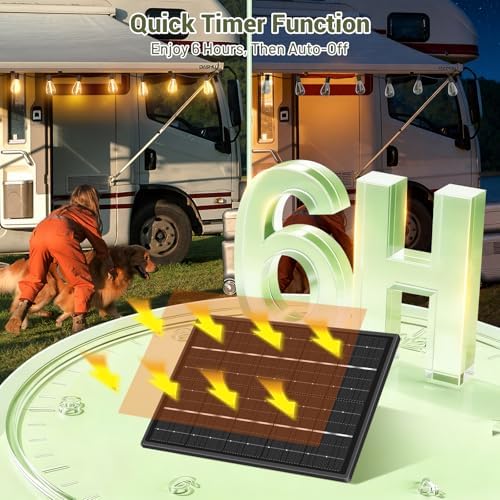 100FT Solar String Lights Outdoor Waterproof, 35+1 LED Shatterproof Bulbs Solar Powered with Remote & USB Port, 3 Light Modes Dimmable Patio Lights for Backyard, Garden, Camping - Image 5