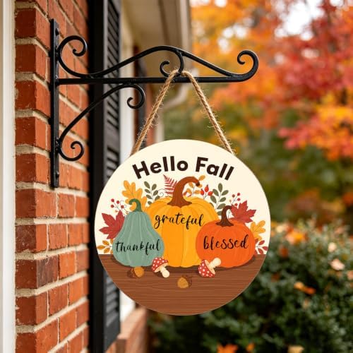 Thanksgiving Decor Front Door Sign 12"x12" Fall Wreaths For Front Door - Image 4