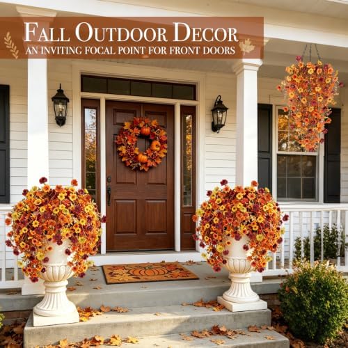 4PCS Artificial Fall Flowers for Outdoors Fall Decorations UV Resistant - Image 2