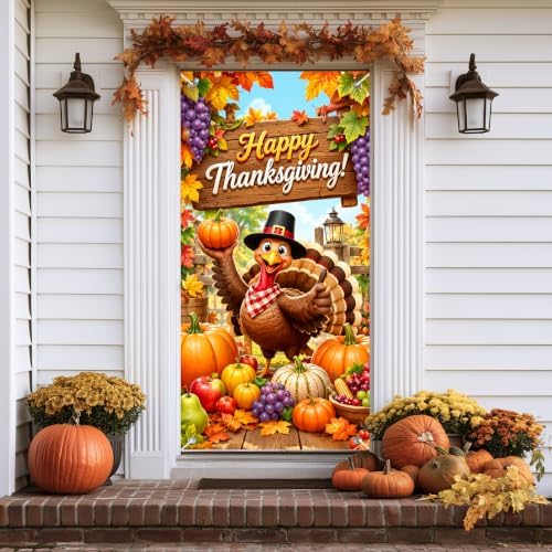 BlissYard Thanksgiving Harvest Turkey Door Cover 35 x 71 Inch - Image 7