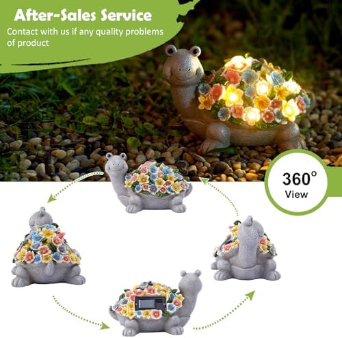 Nacome Solar Turtle for Garden Decor: Durable Resin Statues - Image 5