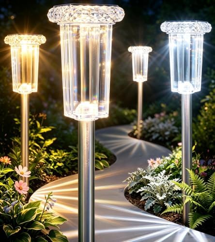 DenicMic Pathway Solar Lights Outdoor Waterproof 4 Pack Halloween Decor by Denicmic