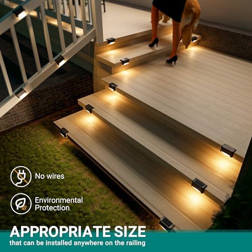SOLPEX Solar Deck Lights Outdoor 16 Pack, Waterproof Led Light, Warm White - Image 3