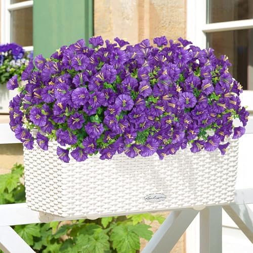 10 Bundles Artificial Flowers for Outdoors Purple Outdoor Fake Silk Flower - Image 3