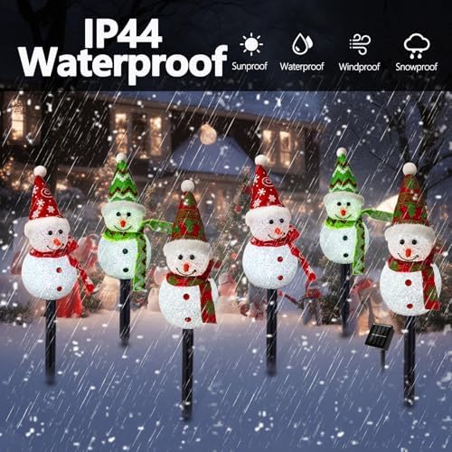 Solar Christmas Snowman Pathway Lights Outdoor Decoration, 3 Pack - Image 3