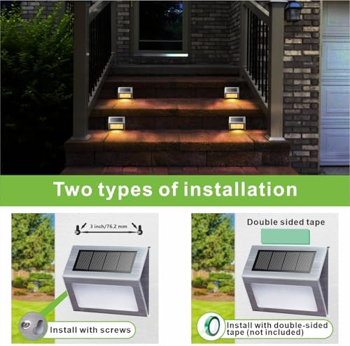 XLUX Warm White Solar Lights for Deck Step Fence Post, SST Housing, 12 Pack - Image 4