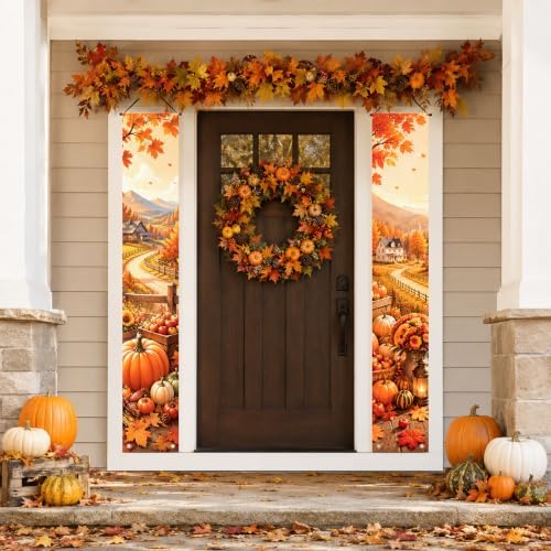 IVN Fall Country Porch Banner Pumpkin Harvest Decor 2 Pcs - Image 2