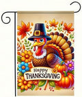 BlissYard Happy Thanksgiving Turkey Garden Flag 12x18 Inch Fall Yard Decor by BlissYard