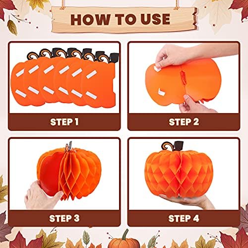 KatchOn Pumpkin Table Centerpieces 10 Inch, Pack of 6 Pumpkin Decor - Image 3