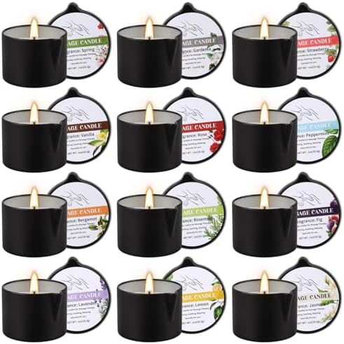 12pcs Massage Oil Candle,Moisturising Natural Soybeans Gift Sets - Image 4