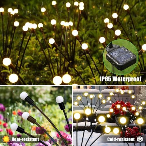 NBQQ Solar Garden Lights Outdoor, 2 Pack Swaying Light Waterproof - Image 3