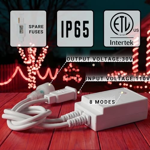 20ft Rope Lights For Outside,Connectable & Flexible Tube Lights with 8 Modes Controller,Waterproof Red LED Rope Lighting for Deck,Garden,Pool,Patio,Bedroom,Party,Indoor & Outdoor Landscape Lighting - Image 2