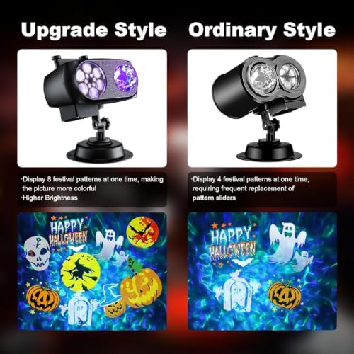 Brighter Halloween Projector Lights, 2026 Upgraded Halloween Decorations Holiday Projector Display 8 Patterns at A Time (Ocean Wave & Patterns), 8 Holiday Themes Christmas’ Day Decor Light - Image 3