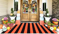 Orange Black Outdoor Patio Rug 4' x 6' Fall Washable Front Porch Rug by Unknown