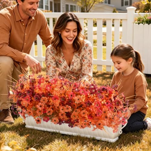Yastouay Artificial Mums for Outdoors, 12 Bundles UV Resistant Fake Mums - Image 7