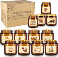 Autumn Harvest Scented Candles Gift Set – 12 Pack Fall Soy Wax Candles with Essential Oils, 3.5oz Amber Jar Candles for Home Decor, Thanksgiving & Halloween Gifts by fclayvts