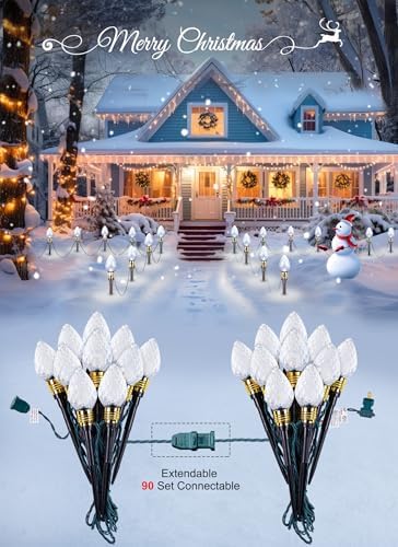 2 Pack Strawberry C9 Christmas Pathway Lights Outdoor, Total 34.8 Feet - Image 3