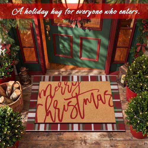 Tinideya 2 23.6 X 35.4 Inches Christmas Plaid Red Green - Image 5