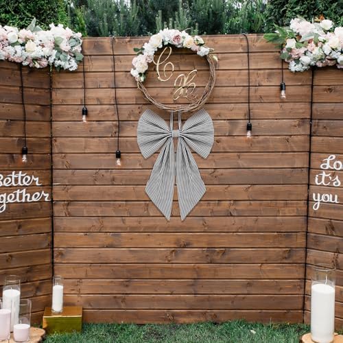 Suncalla 2 Pcs Black White Christmas Stripe Wreath Bows 18'' x 12'' - Image 5