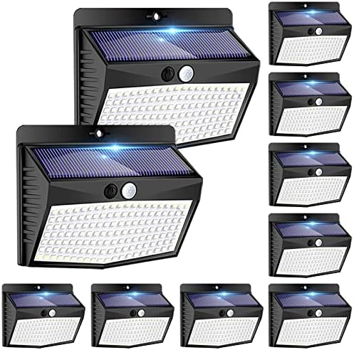 Peasur 10 Pack Solar Motion Sensor Lights Outdoor Waterproof with 3 Modes by Peasur