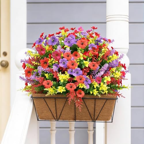 12 Bundles Artificial Spring Flowers Outdoor UV Resistant Summer Decor - Image 4