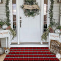 Bottalive Christmas Plaid Outdoor Rug, 2' x 4'3'' Red & Black Check Indoor/Outdoor Area Rug, Layering Rug for Hello/Welcome Door Mat, Machine Washable Cotton Woven Farmhouse Mat for Front Porch Décor by BOTTA