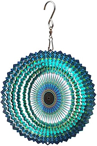 FONMY Stainless Steel Wind Spinner Mandala Starry Sky 6 inch 3D Stainless Steel Laser Cut Metal Art Geometric Pattern - Hanging Wind Spinner Kinetic Yard Art Decorations - Indoor/Outdoor Décor by FONMY