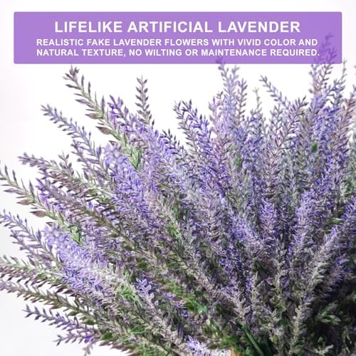 TURNMEON 10 Bundles Artificial Lavender Flowers for Outdoors Summer Decor - Image 4