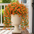 Artificial Fall Mums Fake Hanging Flowers for Outdoors 2PCS (Orange) by Unknown