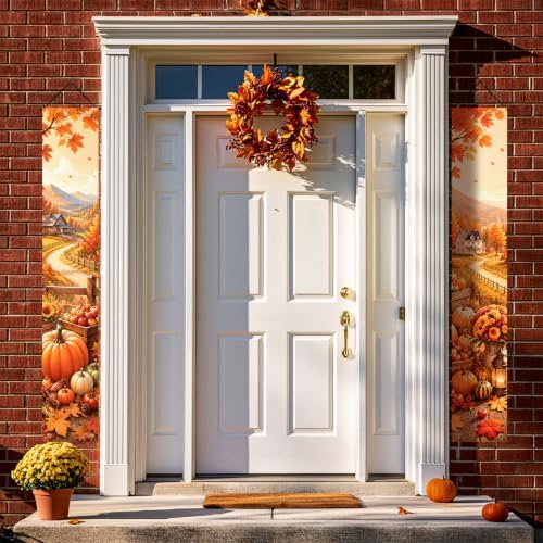 IVN Fall Country Porch Banner Pumpkin Harvest Decor 2 Pcs - Image 4
