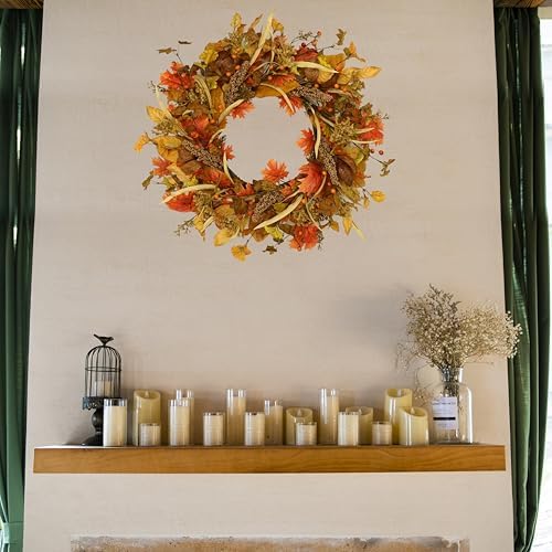 AMF0RESJ Fall Wreaths for Front Door Autumn Door Wreath for Home Decor - Image 7
