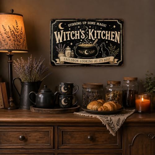 Halloween Metal Art Sign Witch's Kitchen Cauldron Cooking Decor - Image 7