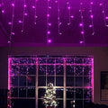 YOLIGHT 13ft 96 LED Icicle String Lights with Memory Function Controller, Indoor Curtain Fairy Lights Halloween Hanging Decoration for Patio Garden Bedroom Christmas Wedding (Purple) by Yolight